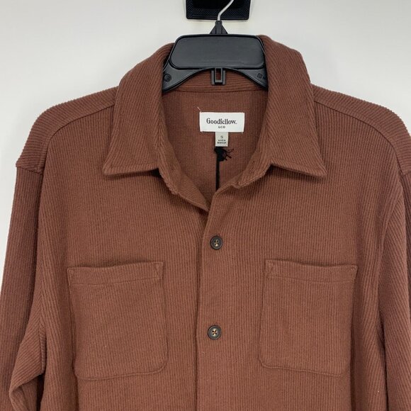 Goodfellow & Co Shirt Jacket Brown Ribbed Knit Button Down NWT - Picture 3 of 10